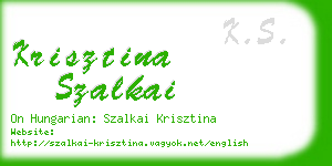 krisztina szalkai business card